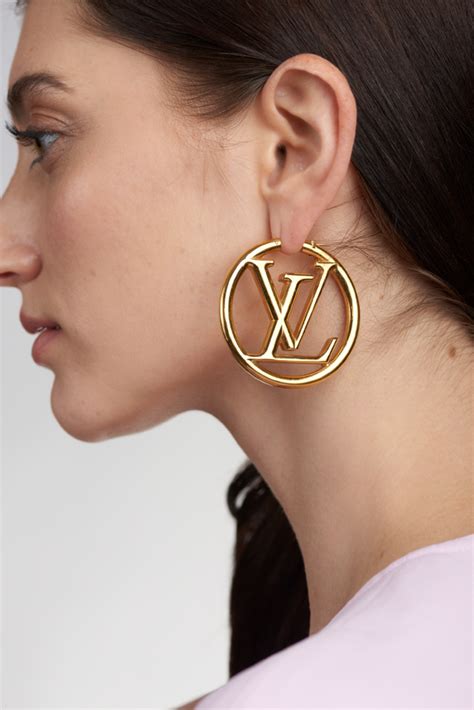 louis vuitton gold.hoops|Louis Vuitton rose gold earrings.